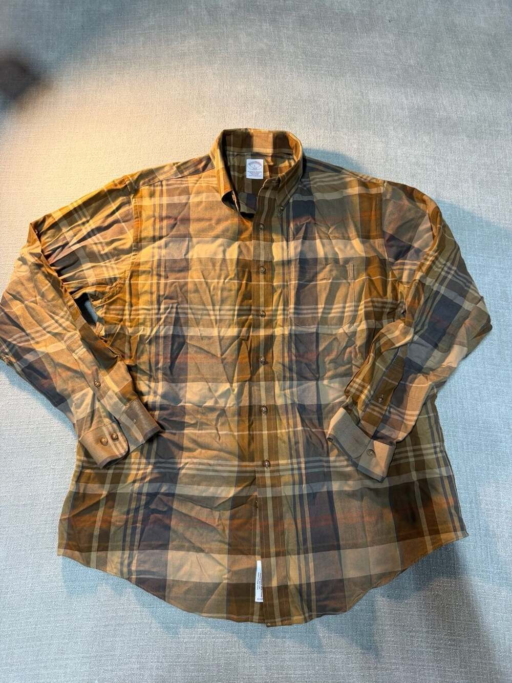 Brooks Brothers 346 Brooksflannel Plaid Long Sleeve Button Down Shirt